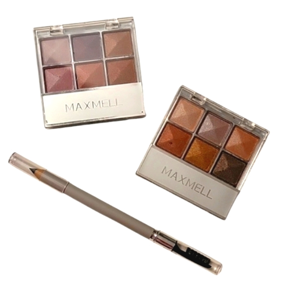NEW Eye Make-up Bundle: 2 Eye Shadow Palettes & Eyebrow Pencil with Brow Brush